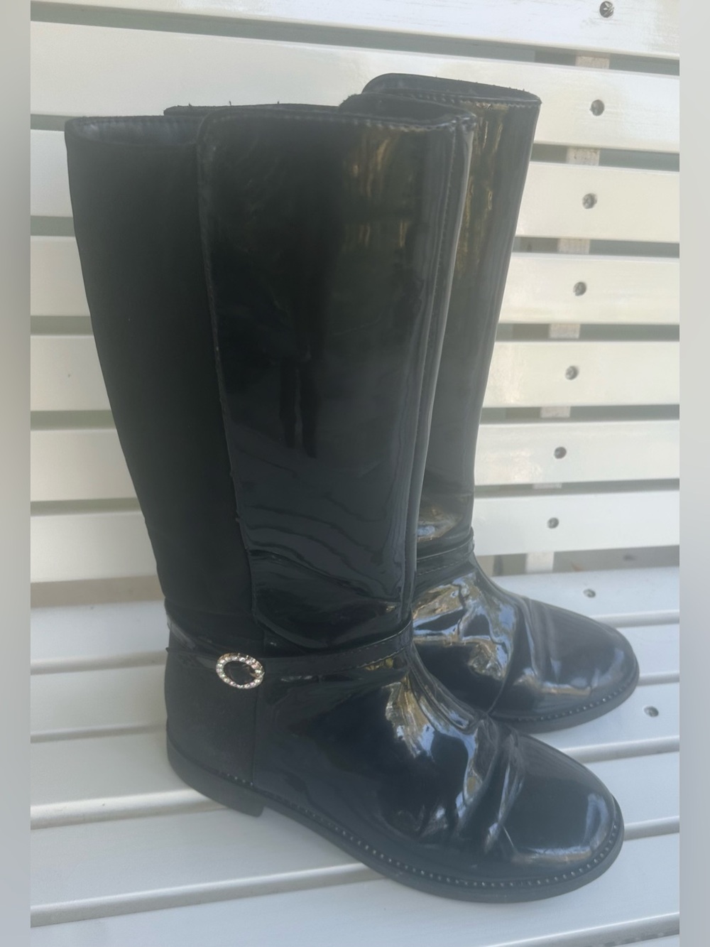 Tall Black Boots girls size 1